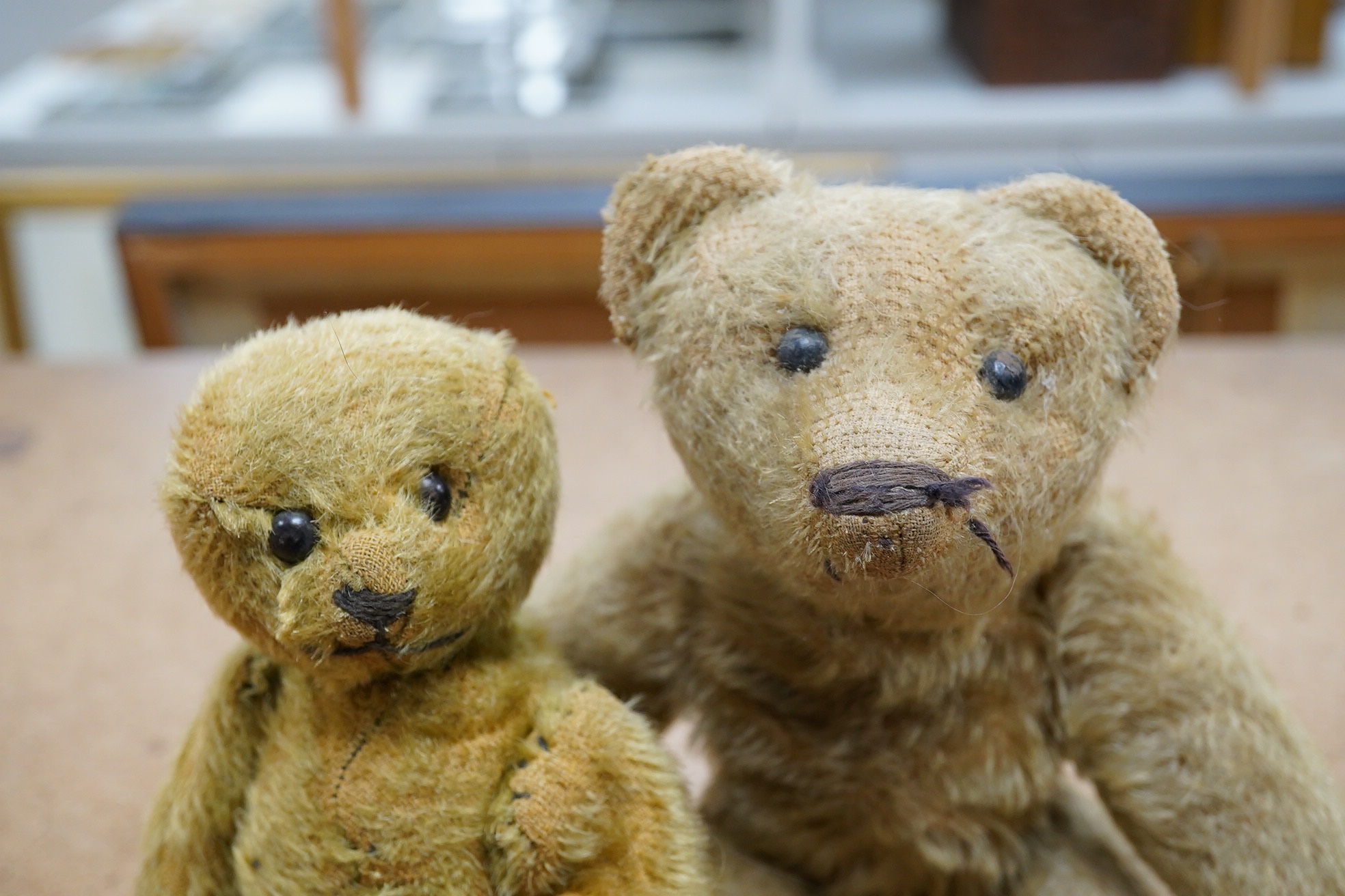 An early 20th century German Teddy bear, perhaps Gebruder Bing, and one other Teddy bear, largest 26cm